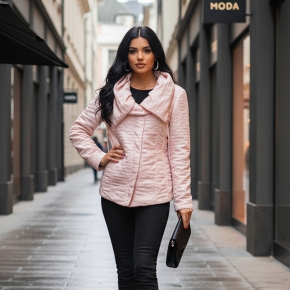 Chico's Jackets & Blazers - Chico's Jacket Women's Pleated Lightweight Puffer Cowl Collar Size 2 Large